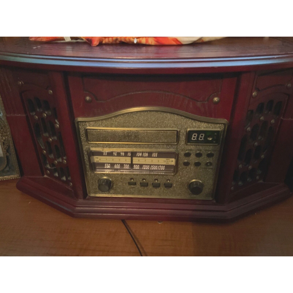 Seal Music Entertainment Center Turntable Record Player Radio CD Cassette Tape
